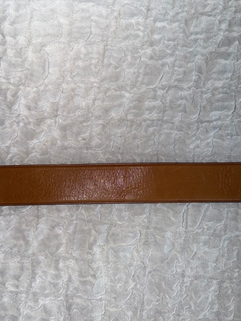 Ann Taylor 100% Leather Belt Gold Buckle with Navy and Cream Accents - Picture 9 of 11